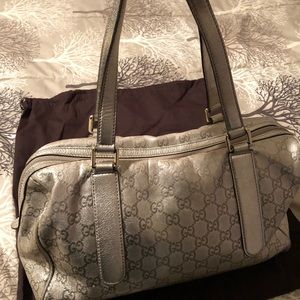 💯Authentic GUCCI Metallic Guccissima Boston Gold